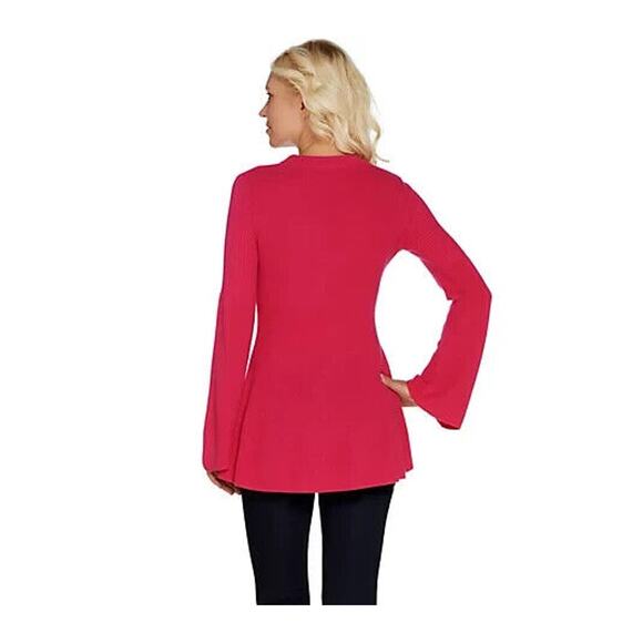 LAURIE FELT NEW $75 Cashmere Blend Sweater w/ Bell Sleeves in Cream‎ XXS - Picture 5 of 5